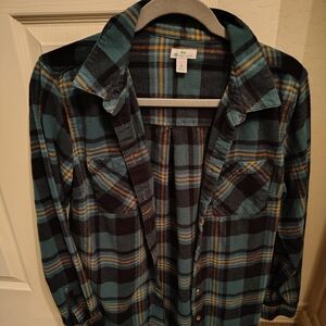 Flannel Like New Plaid Shirt in Gray and Orange